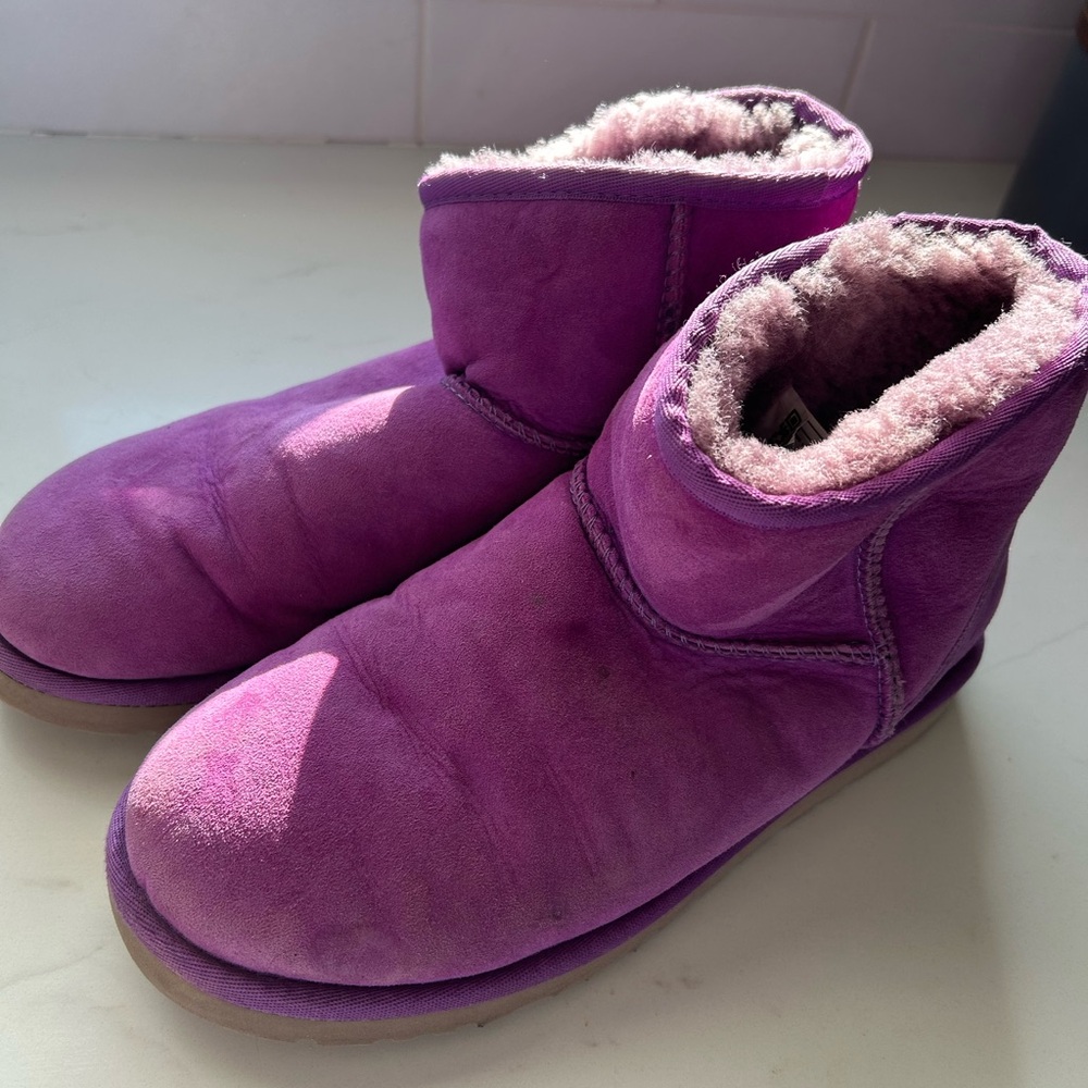 UGG Women's Purple Suede Slippers